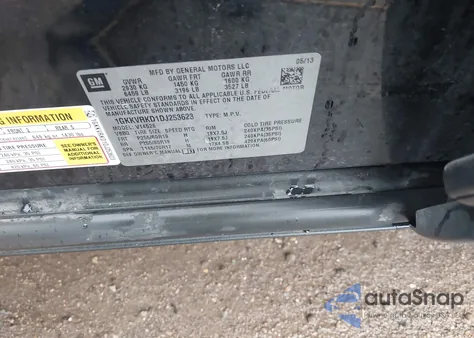 2013 GMC Acadia Slt-1 из США, поврежденный, VIN 1GKKVRKD1DJ253623